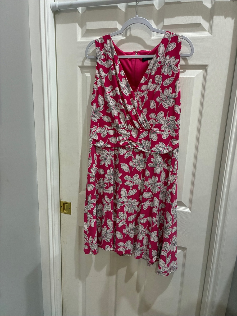 Tommy Hilfiger Fuchsia Floral Wrap Midi Dress
